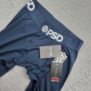PSD Mens Pro Tight Compression Pants Navy Blue Microfiber Athletic Small NWT